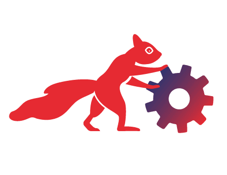 Icon mit Eichhörnchen und Zahnrad