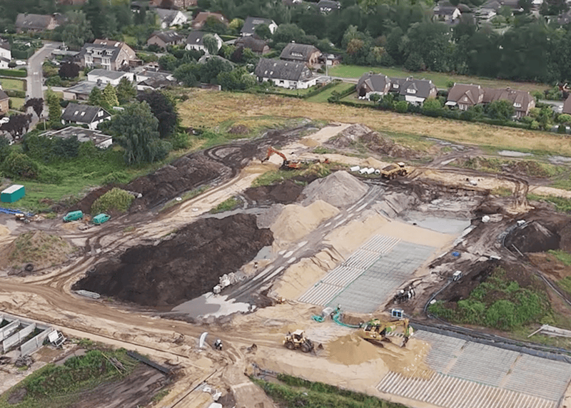 Luftaufnahme der GeocCollect-Baustelle in Winsen
